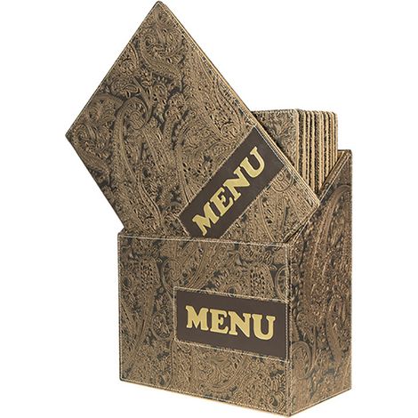 Carte Menus de la gamme Design A4 (x10) plus BOX, 1 double insert inclus avec chaque menu (présente 4 pages A4) - Securit (1/4)