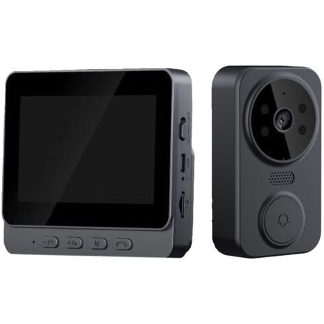 Sonnette vidéo de sécurité, caméra de sonnette vidéo WiFi, avec écran IPS de 10,9 cm, interphone vidéo bidirectionnel, caméra de sonnette sans fil
