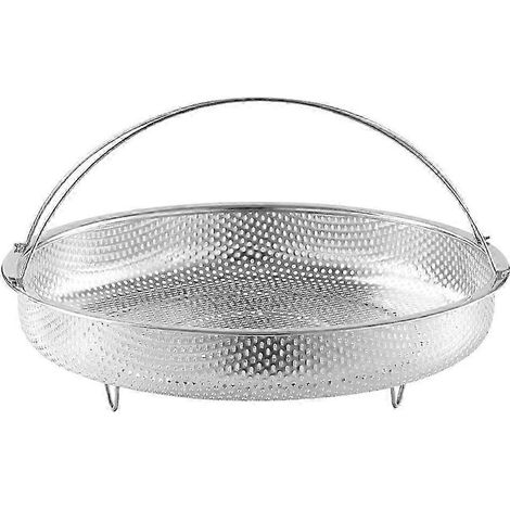 Panier vapeur en acier inoxydable avec poignée et fonction d'égouttage, compatible avec les cuisines multifonctionnelles, 24,5 cm. (1/5)