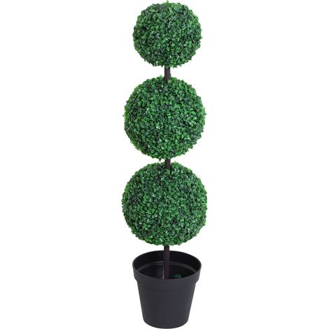 Buis Artificiel Topiaire Boule Ø30 x 112H cm Vert