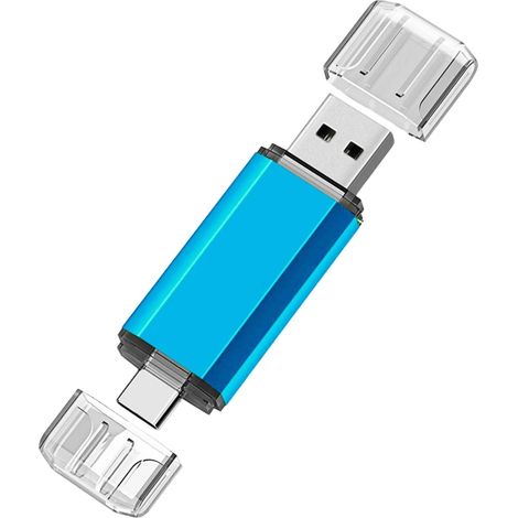 Clé USB, 2 en 1 USB C, 256MB Portable Clef USB, Double Usage pour TéléPhones Portables Et Ordinateurs, pour Stocker des Photos, des Fichiers Et De La Musique (1/5)
