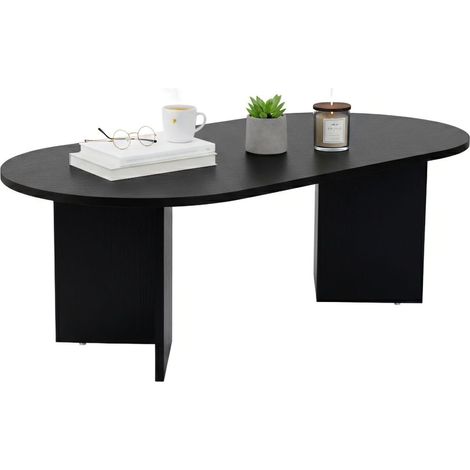 Dmora - Tavolino da salotto Parrano, Tavolo basso da caffè, Portariviste per divano, Ripiano da soggiorno, 119x60 h40 cm, Nero