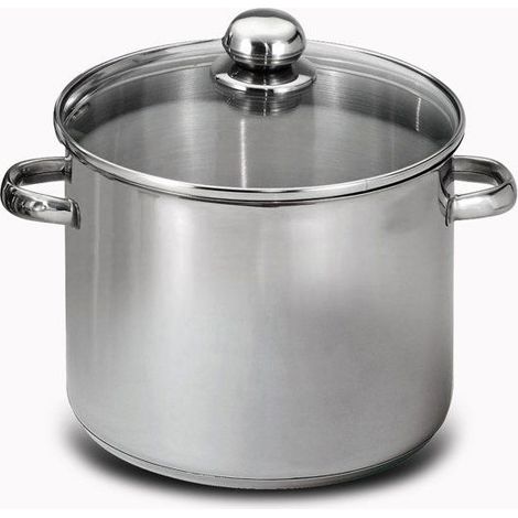 Marmita de catering BAUMALU de acero inoxidable 22 L 34 cm con tapa de vidrio (1/5)