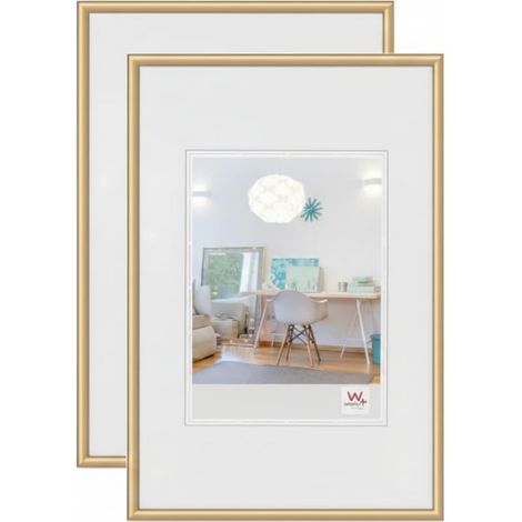 Lot De 2 Cadres Photo En Plastique, Dorés, 29,7 x 42 cm (1/5)