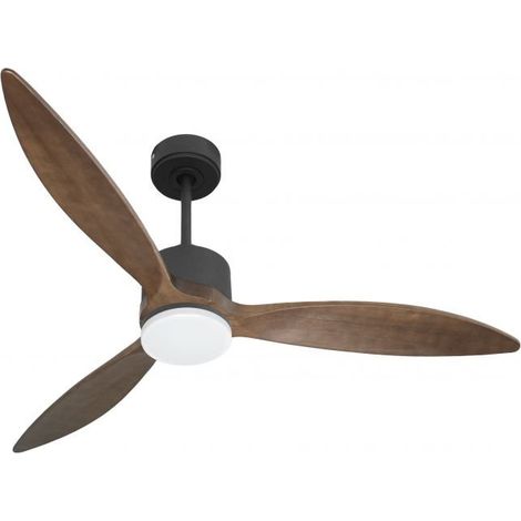Modulo slim - Super destratificateur et ventilateur DC 132 cm Gris basalte pales bois sombre avec Lumière 25 à 35 m² (1/5)