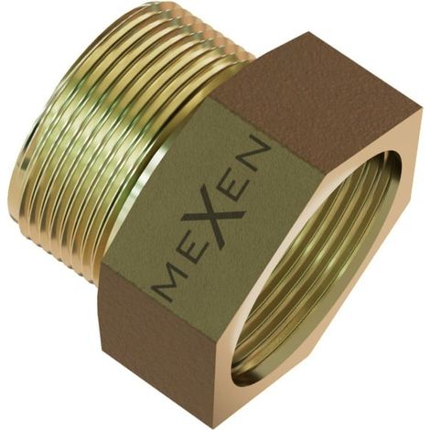 Mexen BRASS Reduzierung aus Messing, Überwurfmutter x Einschraubgewinde 6/4 Zoll IG x 1 Zoll AG - W97419-6410