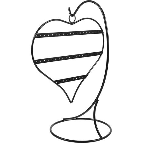 Présentoir à Bijoux Support Léger et Professionnel en Métal Noir de Cœur pour Boucles D'oreilles, pour Marchés et Événements (1/5)