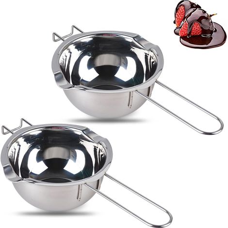 2 bols 400 ml inox 304 pour bain-marie – beurre, chocolat, sucre, fromage
