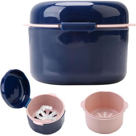 Boîte À Prothèses Dentaires - Avec Passoire Double Couche - Pour Stockage Hygiénique À Domicile Ou En Voyage - 1 Pièce (1/4)