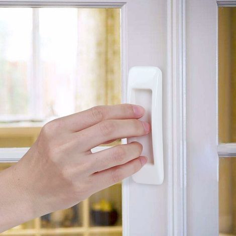 4 Pièces Poignée Autocollante Porte Coulissante - Blanc, (1/4)