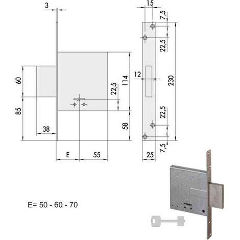 Cerradura de inserción de hierro 57010-70-0 Cisa