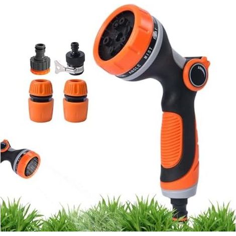 Hochdruck-Gartenschlauchlanze, robuster Sprühkopf, multifunktional zum Bewässern, Reinigen, Duschen, für Haustiere, Zäune, Rasenflächen und Terrassen - (1/5)
