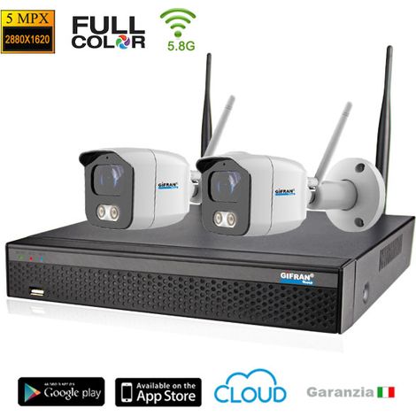 Kit videosorveglianza wireless 2 telecamere 5MPX Full (1/4)