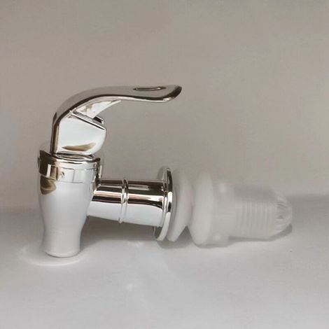 Lot de 2 robinets de rechange pour distributeur de boissons (chaudes et froides, café et jus), argent (1/4)