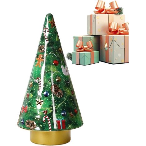 Boîte à biscuits de Noël en forme d'arbre de Noël avec musique (1/5)