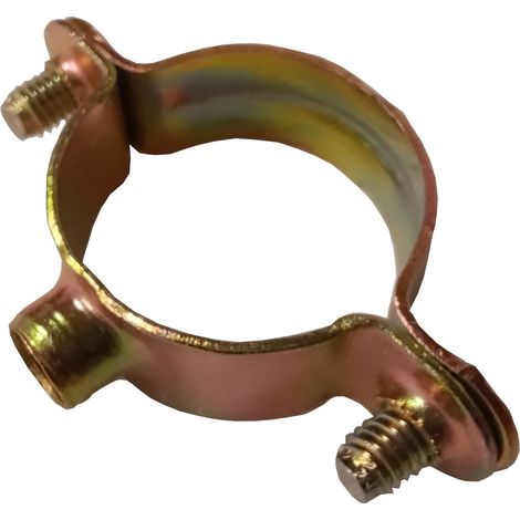 50 Colliers simples acier bichromaté de tuyau deux parties 7X150 TUY. 26MM, parfait pour la fixation de tubes en cuivre, Galvanisé jaune, Wurth (1/3)