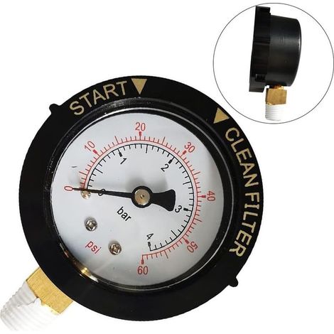 1/4"NPT Manomètre résistant aux intempéries pour filtre de piscine pour applications non corrosives (1/5)
