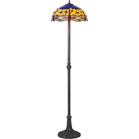 Tiffany by Tiff Floor Lamp 2 Arm With Dragonfly Shade - Antique Brass Litecraft (1/5)