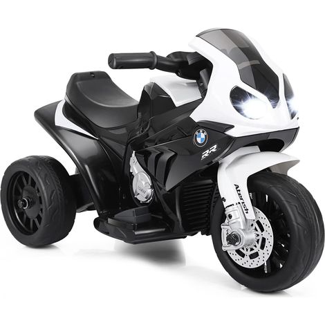 Costway – Moto électrique pour enfants 6V 4Ah – 3 roues – Vitesse 3 km/h – Phare lumineux et musique – Âge 18-36 mois – Noir (1/5)