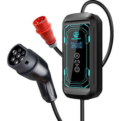 EV-Ladegerät, tragbares Design, einstellbarer Strom, 11KW-10M (1/2)