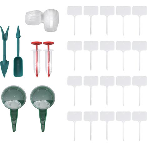 Semoir à main en plastique ergonomique transportable semoir manuel 5 rangées pour légumes et fleurs (1/5)