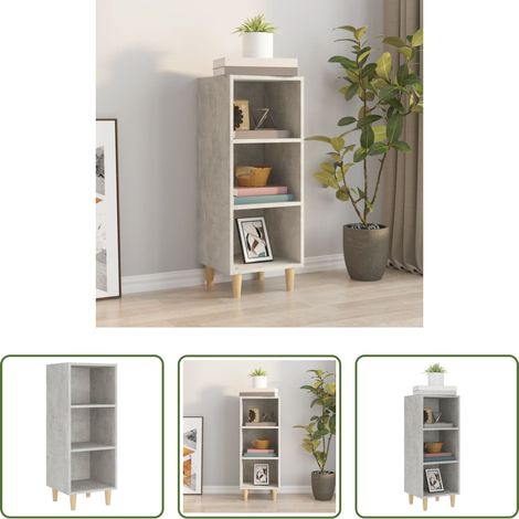 Holzbeine -  Sideboard Betongrau 34,5x32,5x90 cm Holzwerkstoff (1/5)