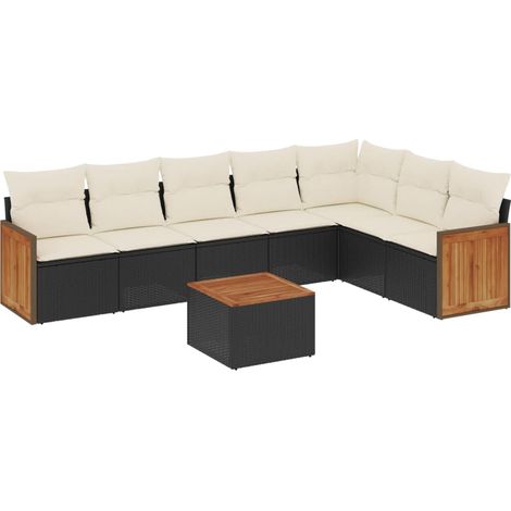 Maison Exclusive - Set de sofás de jardín 8 piezas y cojines ratá (1/3)