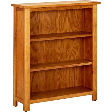 3-Tier Bookcase 70x22.5x82 cm Solid Oak Wood vidaXL
