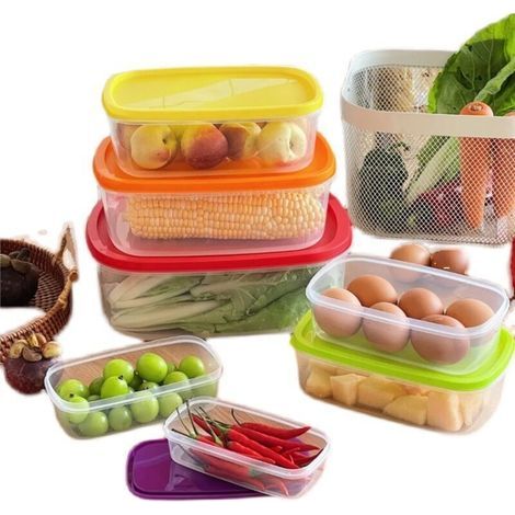 Ensemble de 7 Boîtes de Conservation Alimentaire en Plastique Sans BPA, Micro-ondes, Lave-vaisselle et Réfrigérateur (1/5)