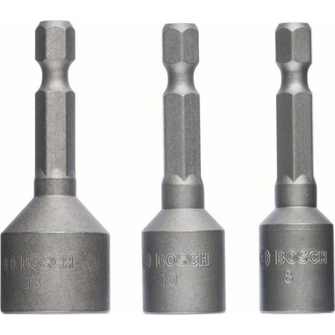 Bosch Steckschlüssel-Pack 3-teilig 50 mm 8, 10 13 mm (1/2)