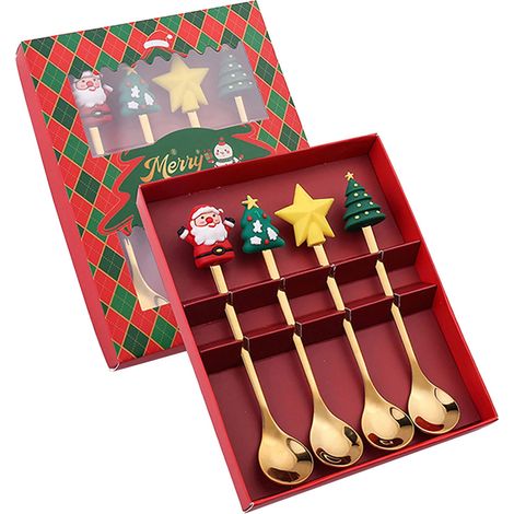 Cuillère - Ensemble De Couverts De Table En Acier Inoxydable - Pour Fête De Noël - 6 Pièces (1/5)