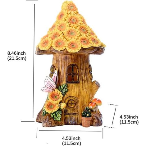 Solarbetriebene, beleuchtete Sonnenblumenstatue für Garten und Außendekoration (aus Kunstharz)