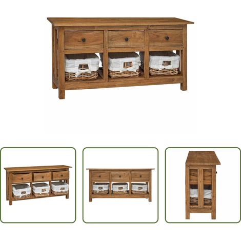 Meuble vintage - Buffet bois d'acajou massif 100x30x50 cm (1/5)