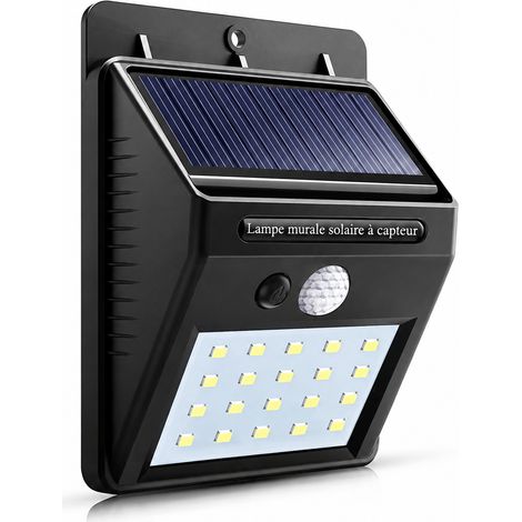Applique murale solaire d'extérieur 20 LED avec détecteur de mouvement modèle de base 20led réf 2244 13 × 10 × 5,5 cm 126 g – Livraison gratuite
