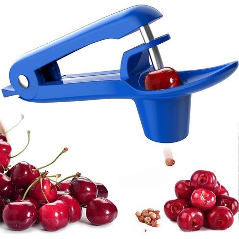 Dénoyauteur à cerises - Outil dénoyauteur en acier inoxydable pour la confection de confiture de cerises avec système de verrouillage (noir) (1/4)