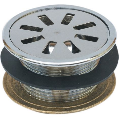 Pilettone sifoide per piatto doccia attacco 1" in ottone cromato accessori ricambi (1/2)