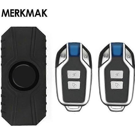Alarma antirrobo inalámbrica para bicicletas MERKMAK con 2 mandos a distancia. Sonido superpotente de 113 dB. 7 niveles de sensibilidad. (1/4)
