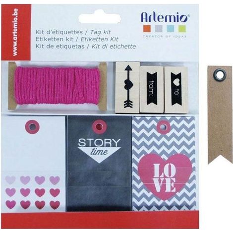Kit d'étiquettes love + 20 étiquettes kraft Fanion