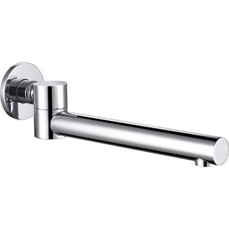 Bec de Baignoire Rotation à 180° Bec Déverseur pour Baignoire Laiton Robinet de Buse Ronde Pliable Bec Bain Déverseur Mural Robinet de Bec pour Baignoire, G1/2,Chrome (1/5)