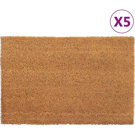 Tapis de porte-Paillasson 5 pcs naturel 40x60 cm fibre de coco touffeté 112288 (1/5)