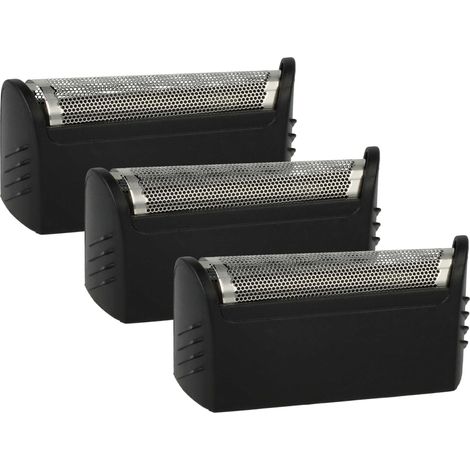 vhbw 3x Scherfolie Ersatz für Braun 597, 596 für Elektrorasierer + Rahmen, schwarz/silber