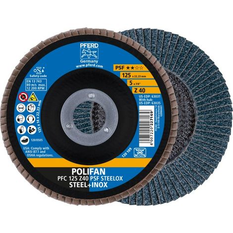 Fächerschleifscheibe Z 40PSF gerade 125mm K40 Pferd (1/5)