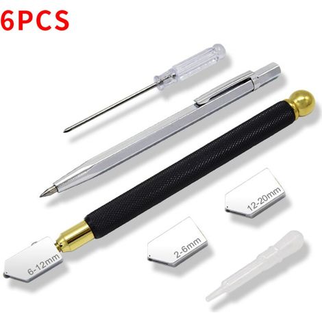 Lot de 6 coupe-verre professionnels, roue carbure de tungstène, 3-12 mm, Fonepro – DELKEVIC (1/5)