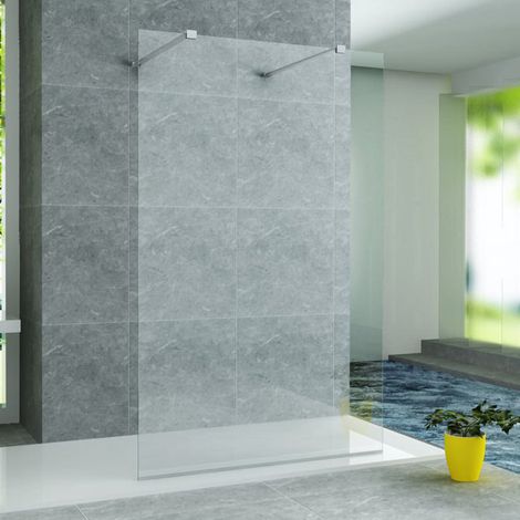 Duschwand Duschglas Walk-In Beidseitig Begehbar Klarglas Duschabtrennung ESG Aloni Walk- In Duschwand beidseitig begehbar Klarglas 8 mm (BxH) 1400 x 2000 mm (1/4)