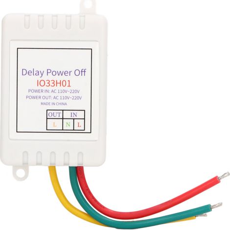Qcwwy Interrupteur de Relais de Temps de Puissance avec 16 Modes de Retard pour la sécurité et l'efficacité énergétique, Adaptés aux Lampes à Incandescence, Sortie de 1 Canal (avec boîtier). (1/5)
