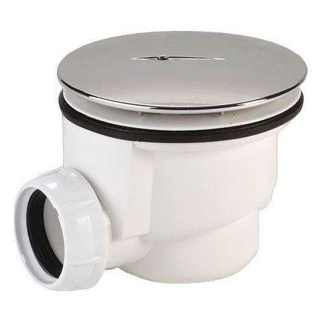 Bonde siphoïde Ø90 avec capot ABS chromé – Sortie horizontale 40mm – Garde d'eau 50mm – Débit 0,5 l/s pour receveurs 90mm (1/5)