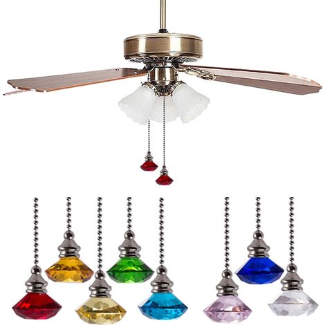 Chaîne De Tir Pour Ventilateur De Plafond - Extenseur En Cristal 50 Cm Avec Connecteur - Compatible Avec Fixations Standard - Lot De 1 (1/5)