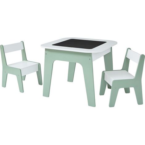 Kids 4-in-1 Play Table and Two Chairs Set - L60 x W60 x H50 cm