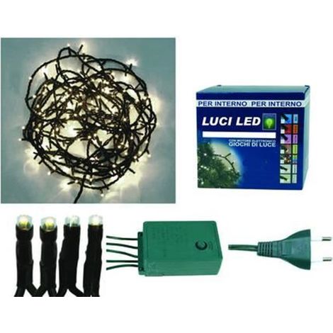 MINILUCCIOLE A LED BIANCO FREDDO PER INTERNO CON GIOCO LUCI 300 led mt.5 + 12