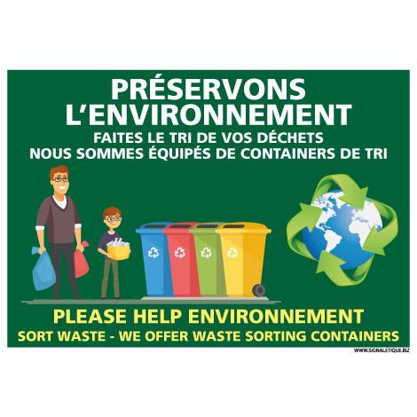 PANNEAU PRESERVER L'ENVIRONNEMENT (H0448) - Adhésif - 420 x 300 mm